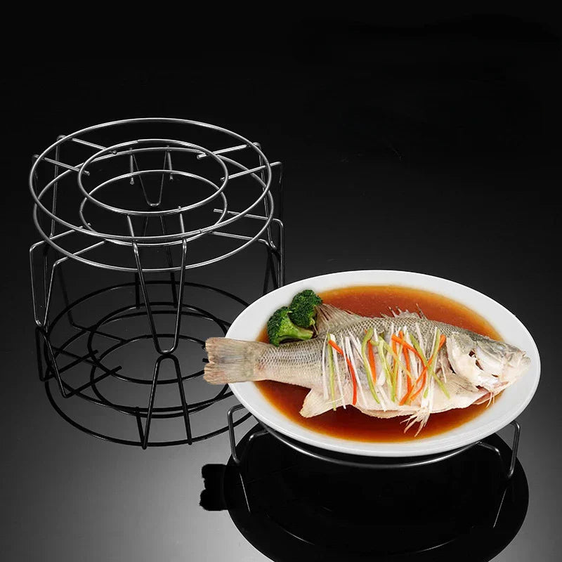 Stainless Steel Round Pot Steamer Rack Durable Dumplings Steaming Tray Tableware Stand for Eggs Kitchen Cooking Accessories