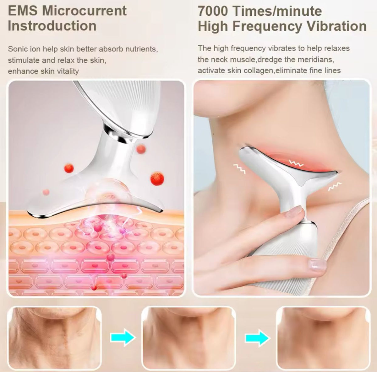 LED Face & Neck Wrinkle Massager!  [With Free of Cost GIFT]