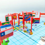 World Map With 30 National Flags