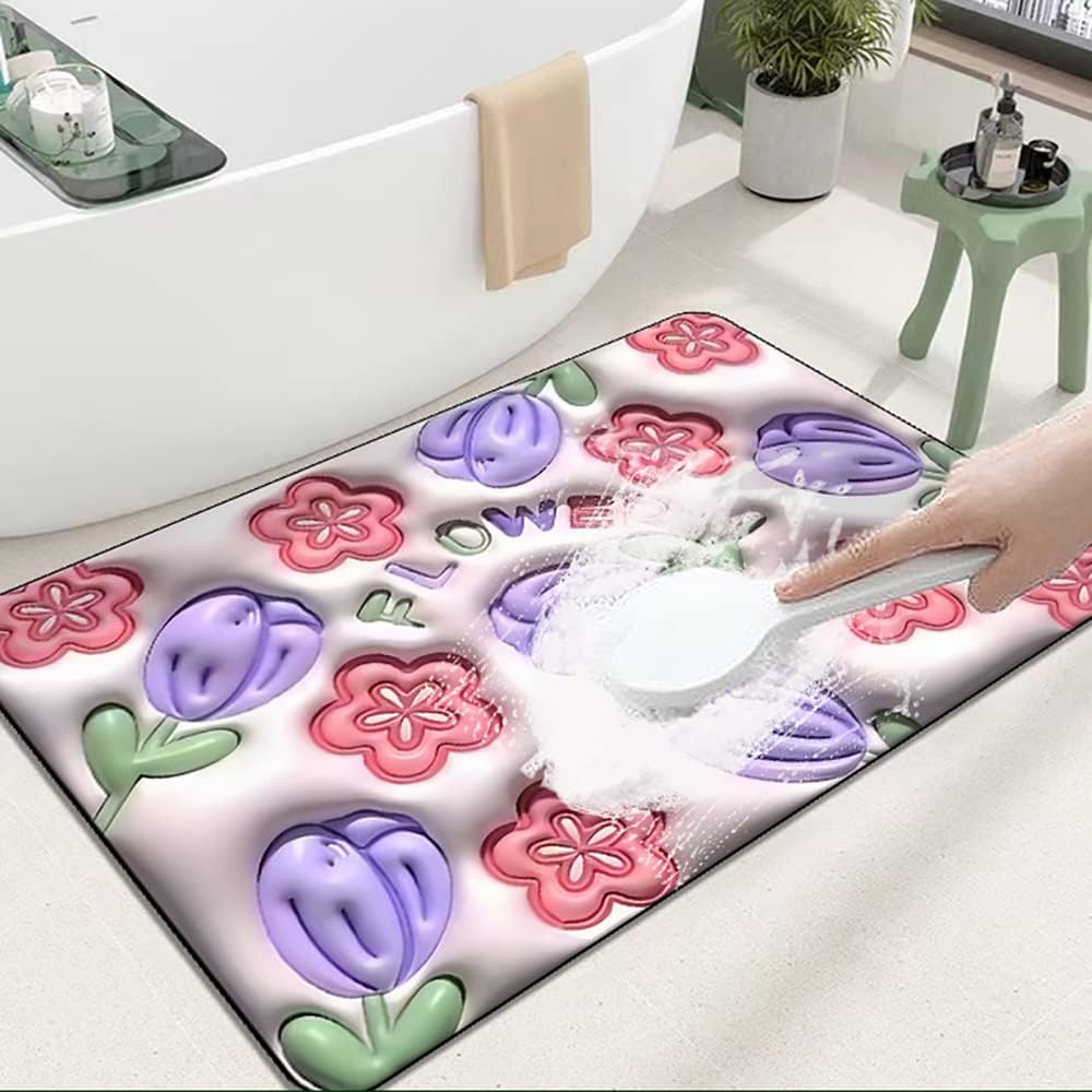 3D Flower Bathroom Mat