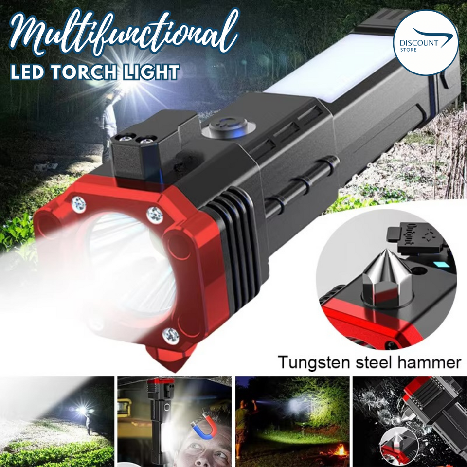Multifunctional LED Torch Light With Powerbank - (IMPORTED)