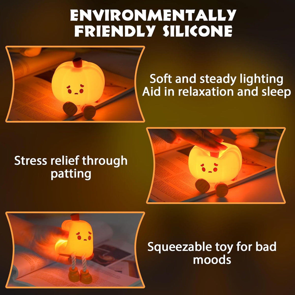 Cute Pumpkin Character Silicone Lamp