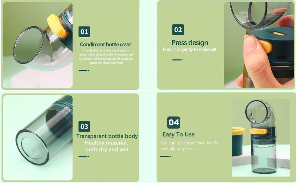 Detachable Curved Mouth Condiment Canister