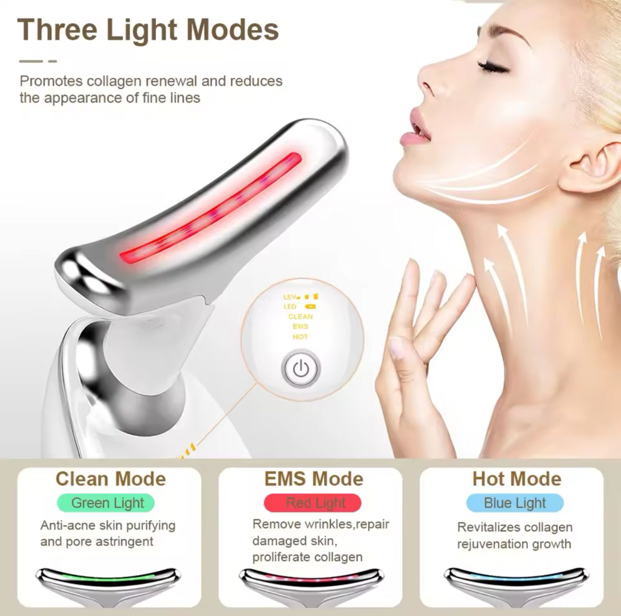 LED Face & Neck Wrinkle Massager!  [With Free of Cost GIFT]