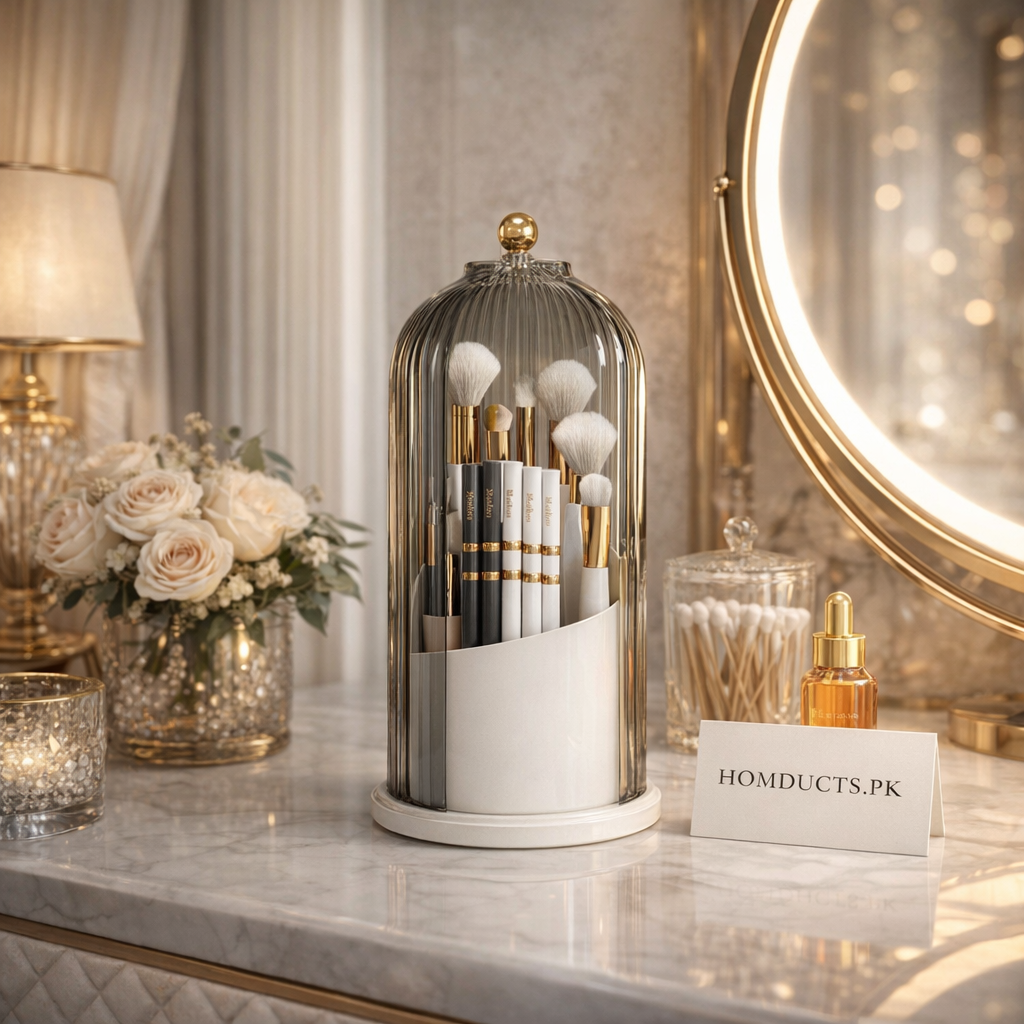 Luxury Rotating Makeup Brush Holder
