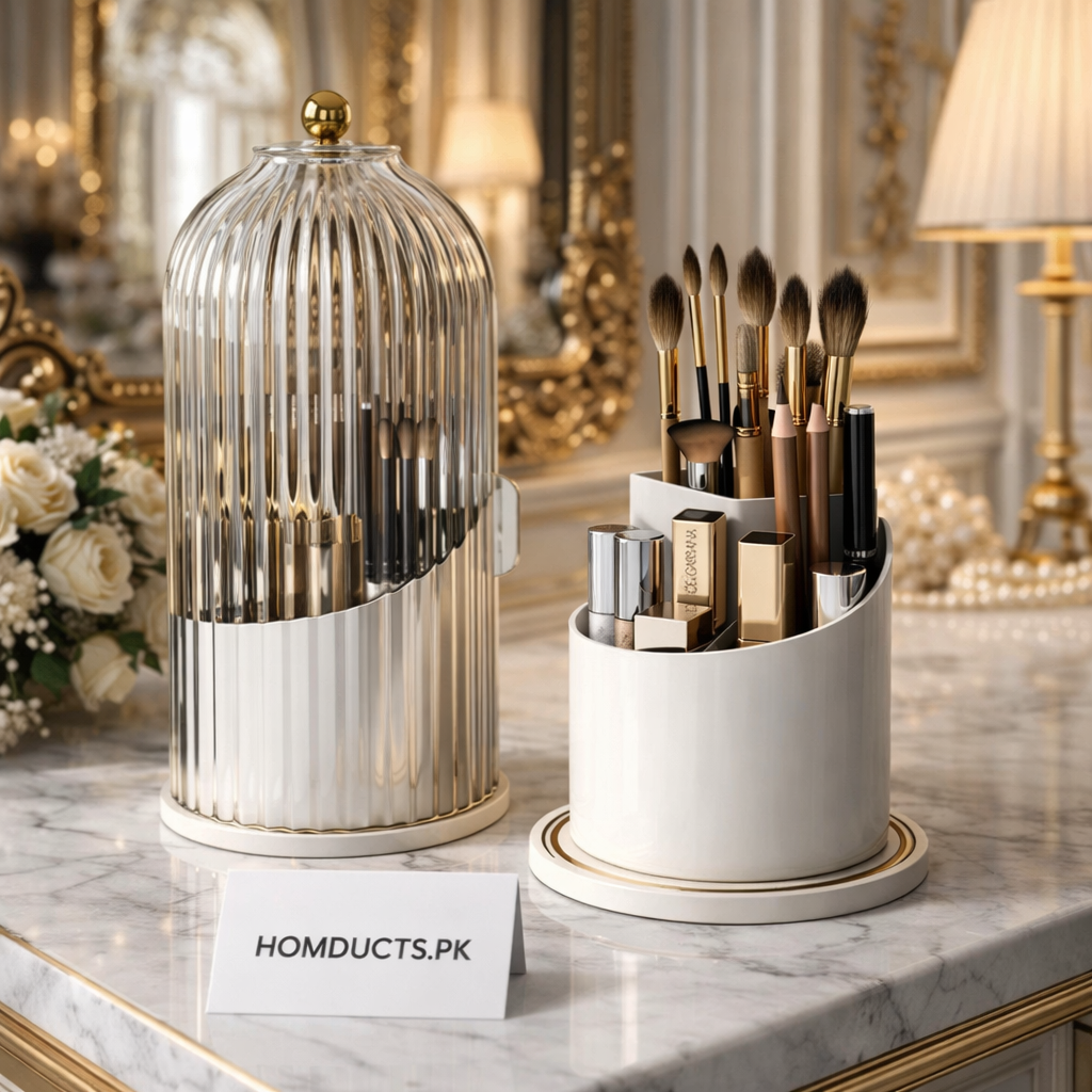 Luxury Rotating Makeup Brush Holder