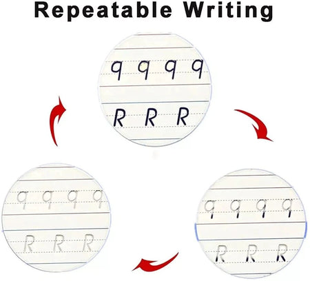 Kids Magic Practice Book (4 Books + 1 Pen + 1 Grip + 8 Refill)