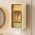 Wall-Mounted Makeup Storage Box with Lid & Tissue Holder (Punch-Free)