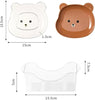 Mini Cute Cartoon Shape Bear Spit Bone Dish Creative Desktop Trash Tray Snack Food Residue Fruit Plate Kawaii Kitchen Tableware Pack of 8