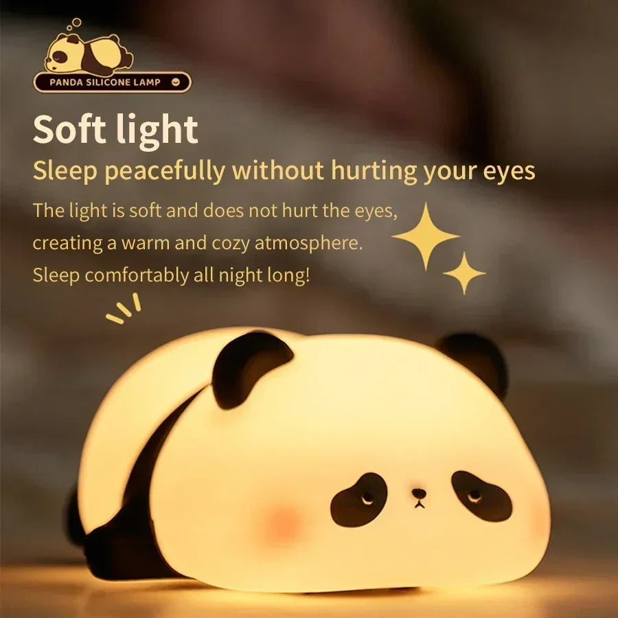 Cute Panda Character Silicone Lamp