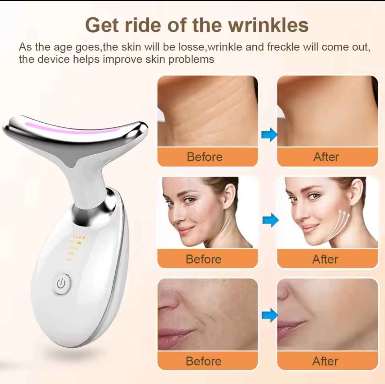 LED Face & Neck Wrinkle Massager!  [With Free of Cost GIFT]