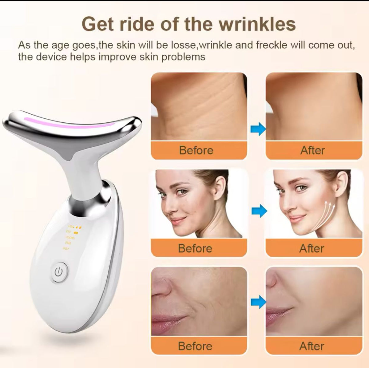LED Face & Neck Wrinkle Massager!  [With Free of Cost GIFT]
