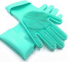 Silicon Washable & Reusable Washing Glovesss