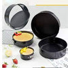 3pcs Non-stick Round shaped Carbon Steel Cake Mold Honeycomb Bottom Adjustable Bottom Baking Pan Baking Cake Baking