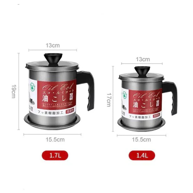 Oil storage and filteration pot with lid