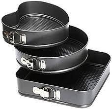 3pcs Non-stick Heart-shaped Carbon Steel Cake Mold Honeycomb Bottom Adjustable Bottom Baking Pan Baking Cake Baking