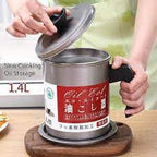 Oil storage and filteration pot with lid