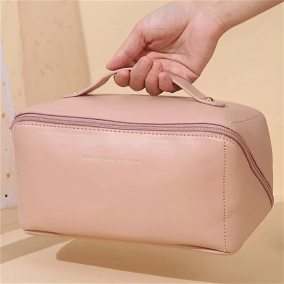 Large Capacity Leather Travel Cosmetic Bag