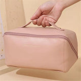 Large Capacity Leather Travel Cosmetic Bag