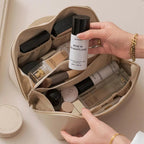 Large Capacity Leather Travel Cosmetic Bag