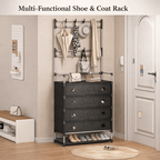 Multi - Functional Shoe & Coat Rack with Dustproof Cover – Space Saving Storage Organizer - Saadiq.pk