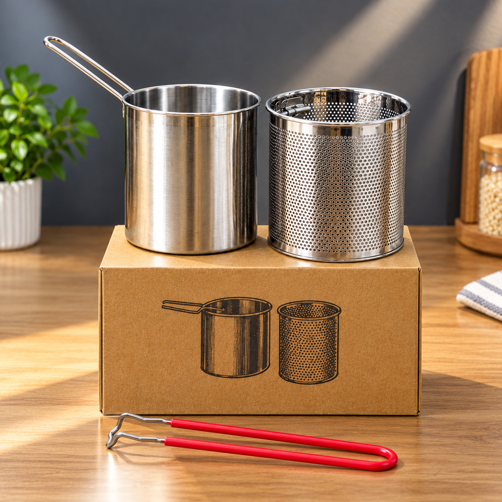 Deep Fry Oil Pot 1.4 L | Stainless Steel - (IMPORTED)